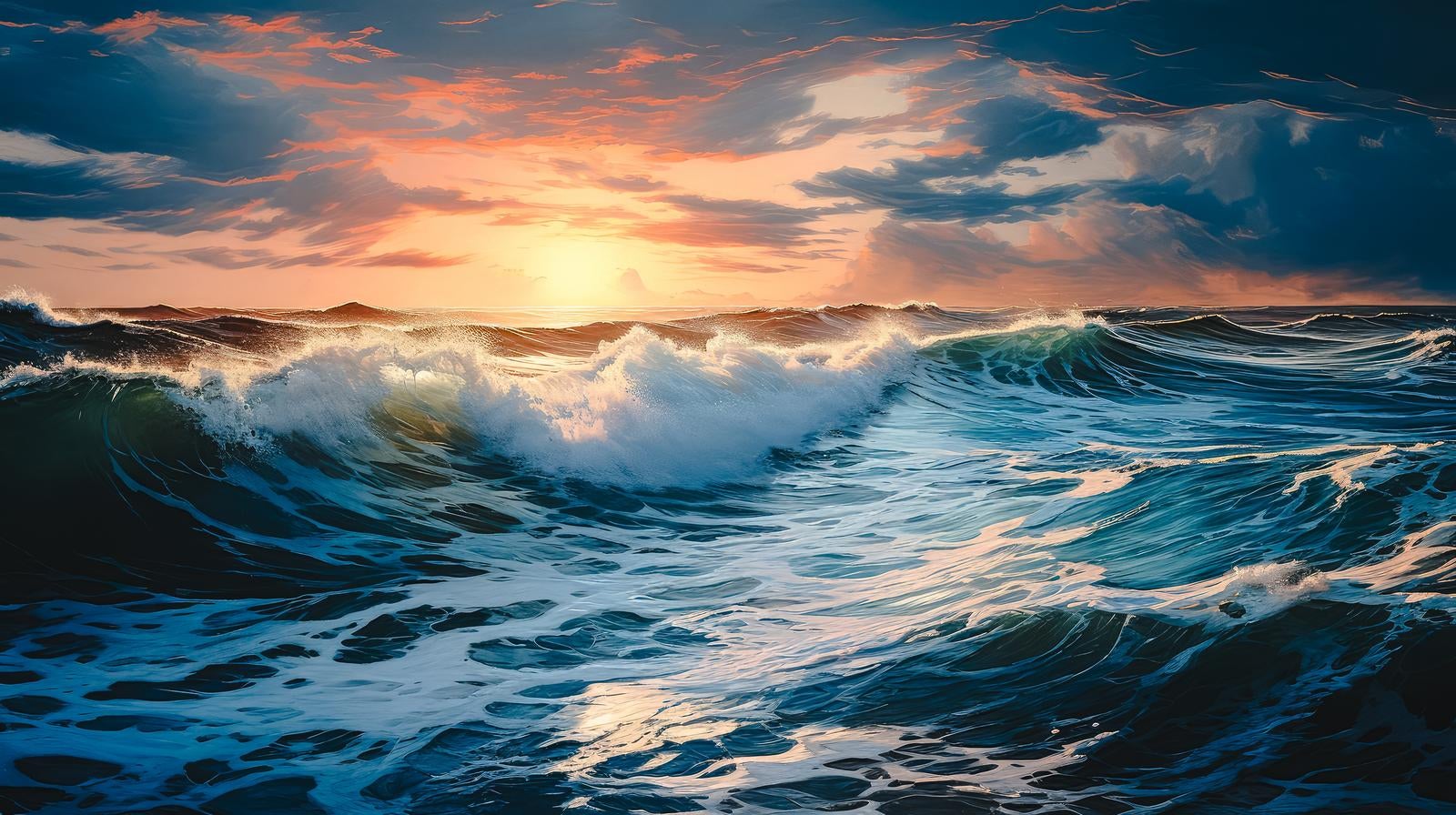 「大しけの中の穏やかな波」の写真