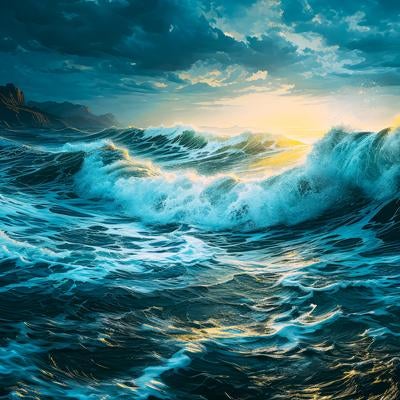荒れ狂う嵐と波の壮絶な様子の写真