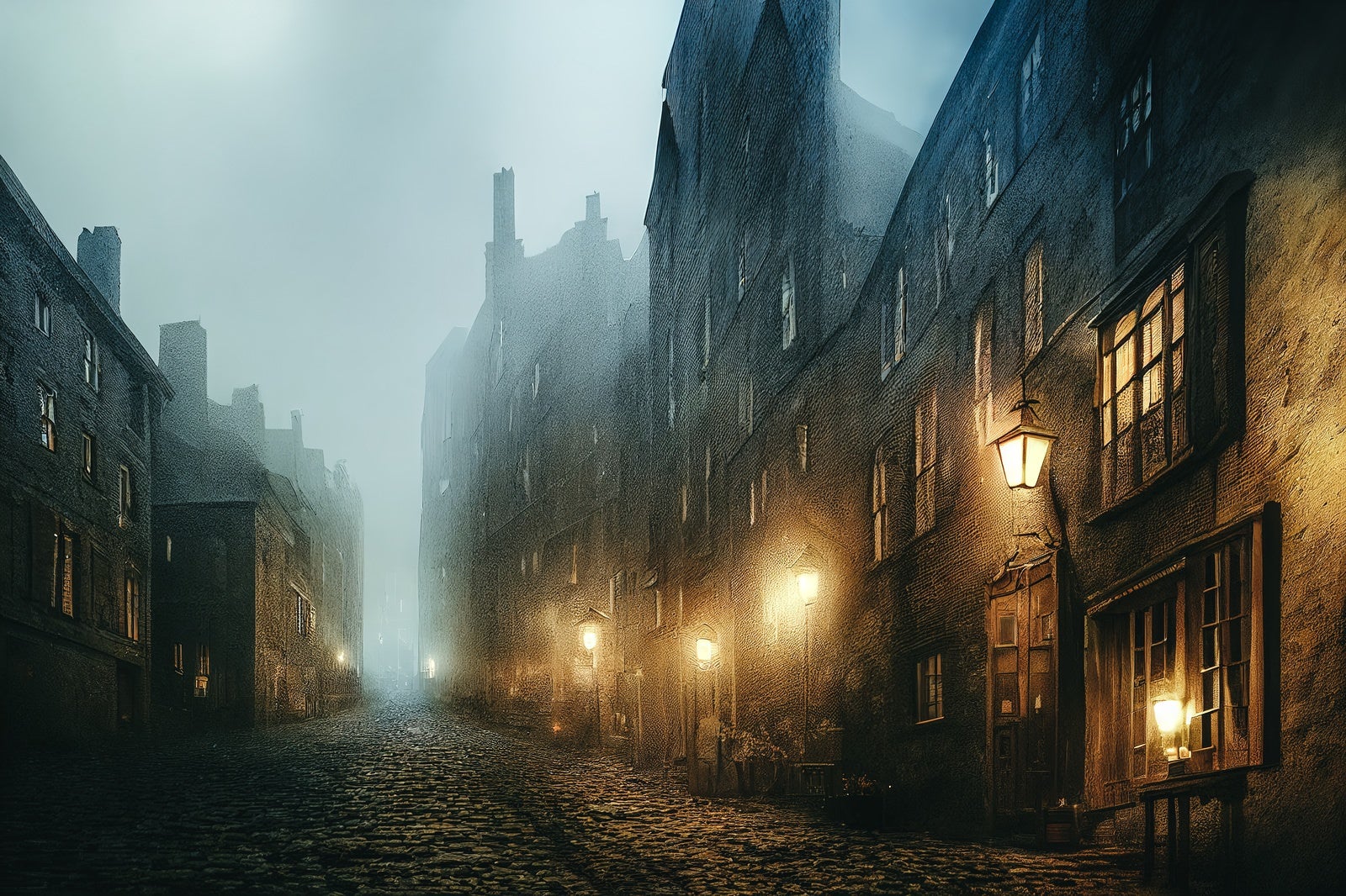 「濃霧に包まれた街」の写真