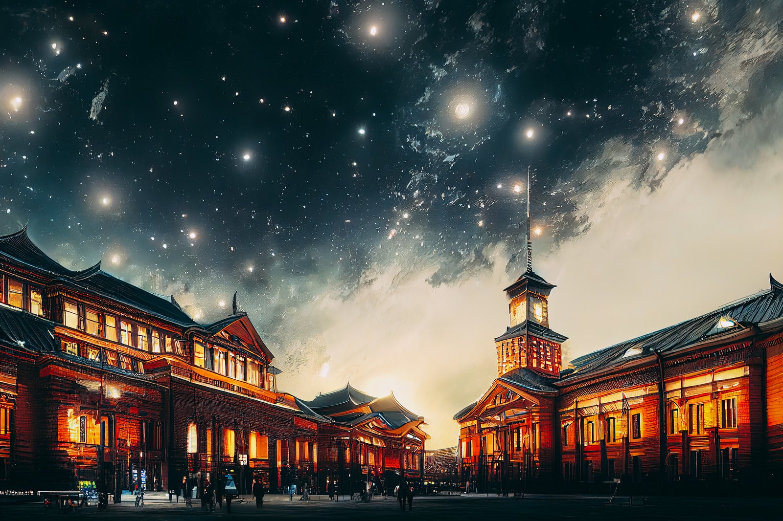 「煌めく星とハイカラな建物」の写真