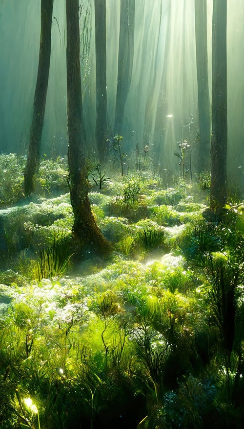 水中に沈む森の写真