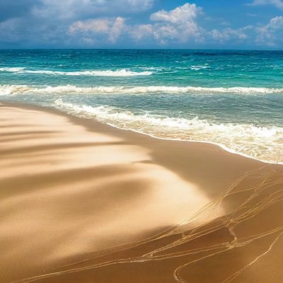 南国の白浜と青い海の写真