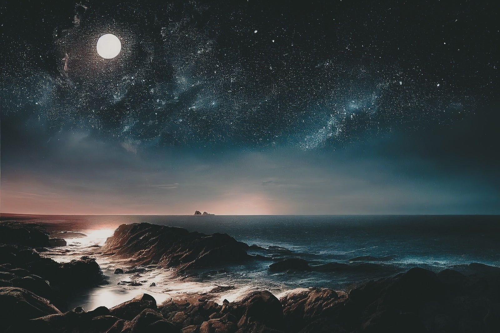 「星空と水平線」の写真