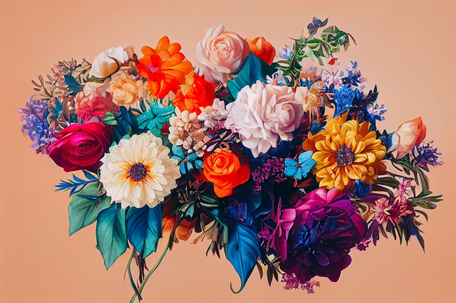 「鮮やかな花のブーケ」の写真