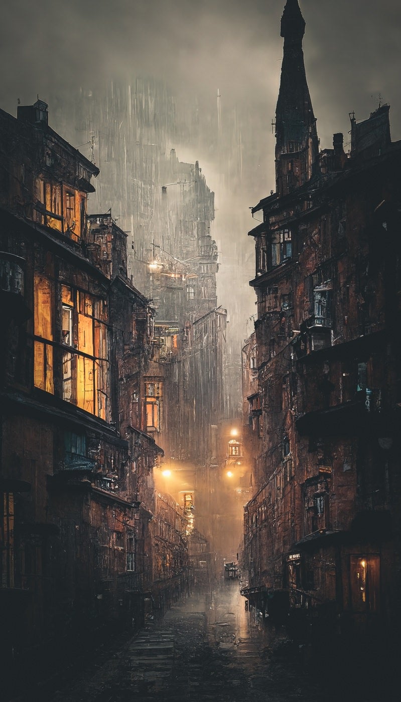「雨が止まない街」の写真