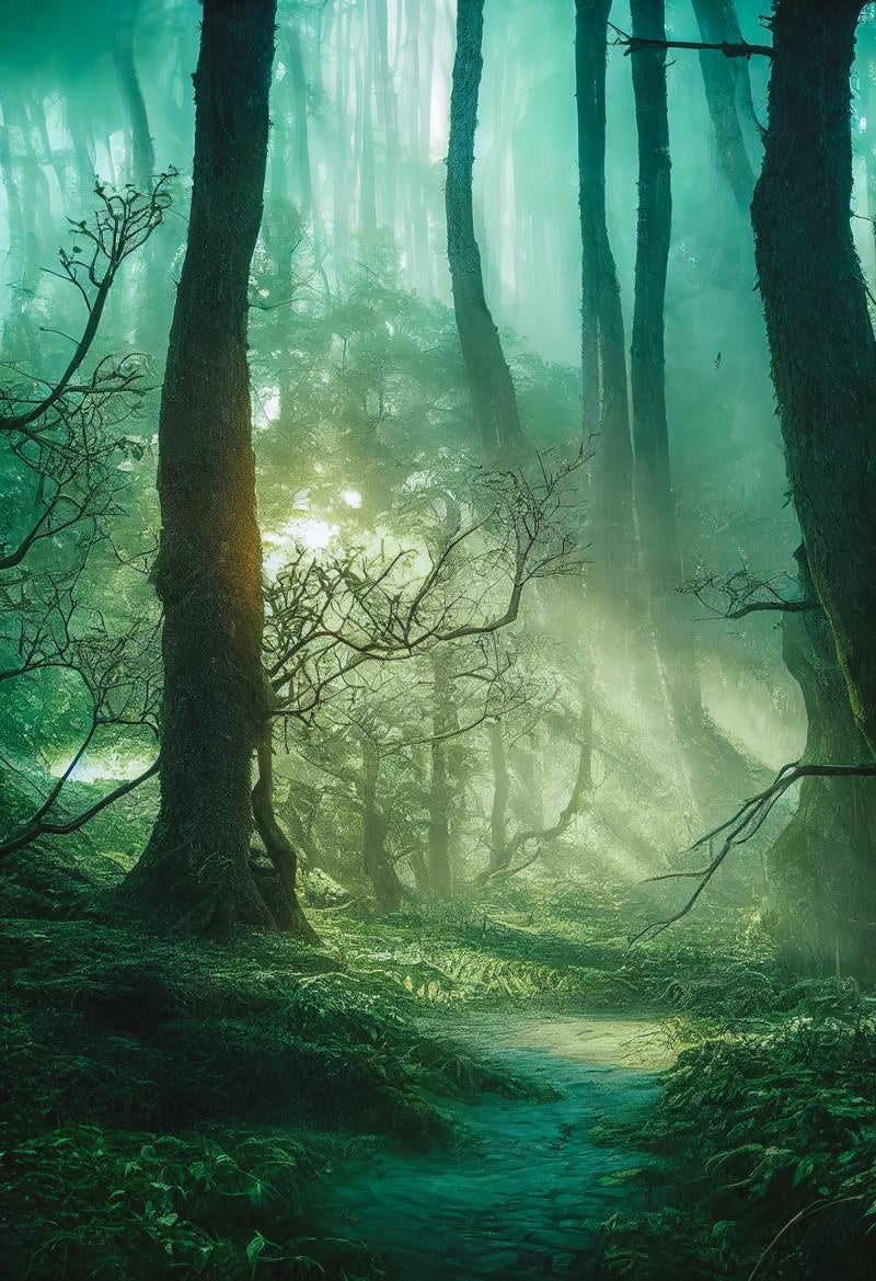 迷い込んだ幻想的な森の写真