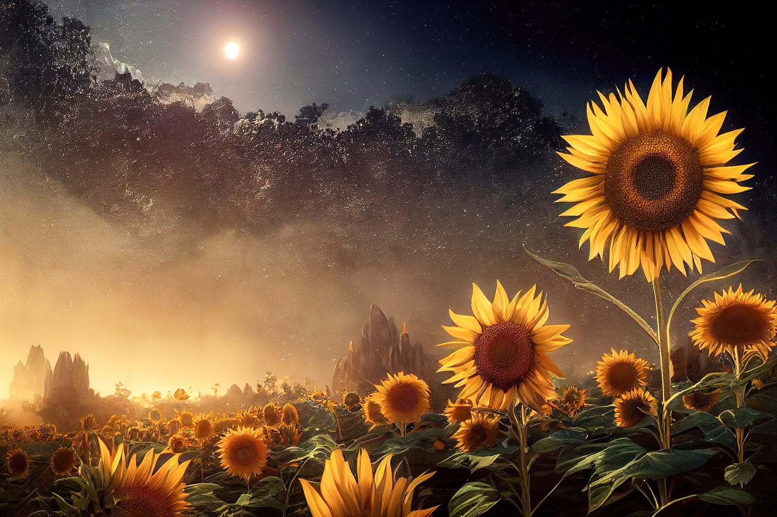 「夜空と向日葵」の写真