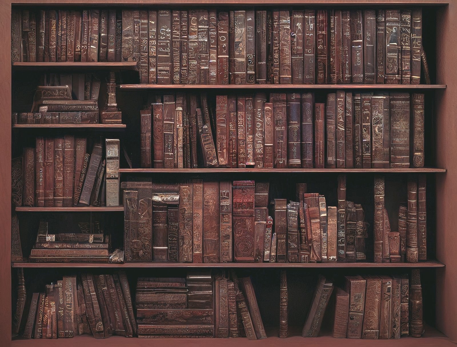 「本棚いっぱい書物」の写真