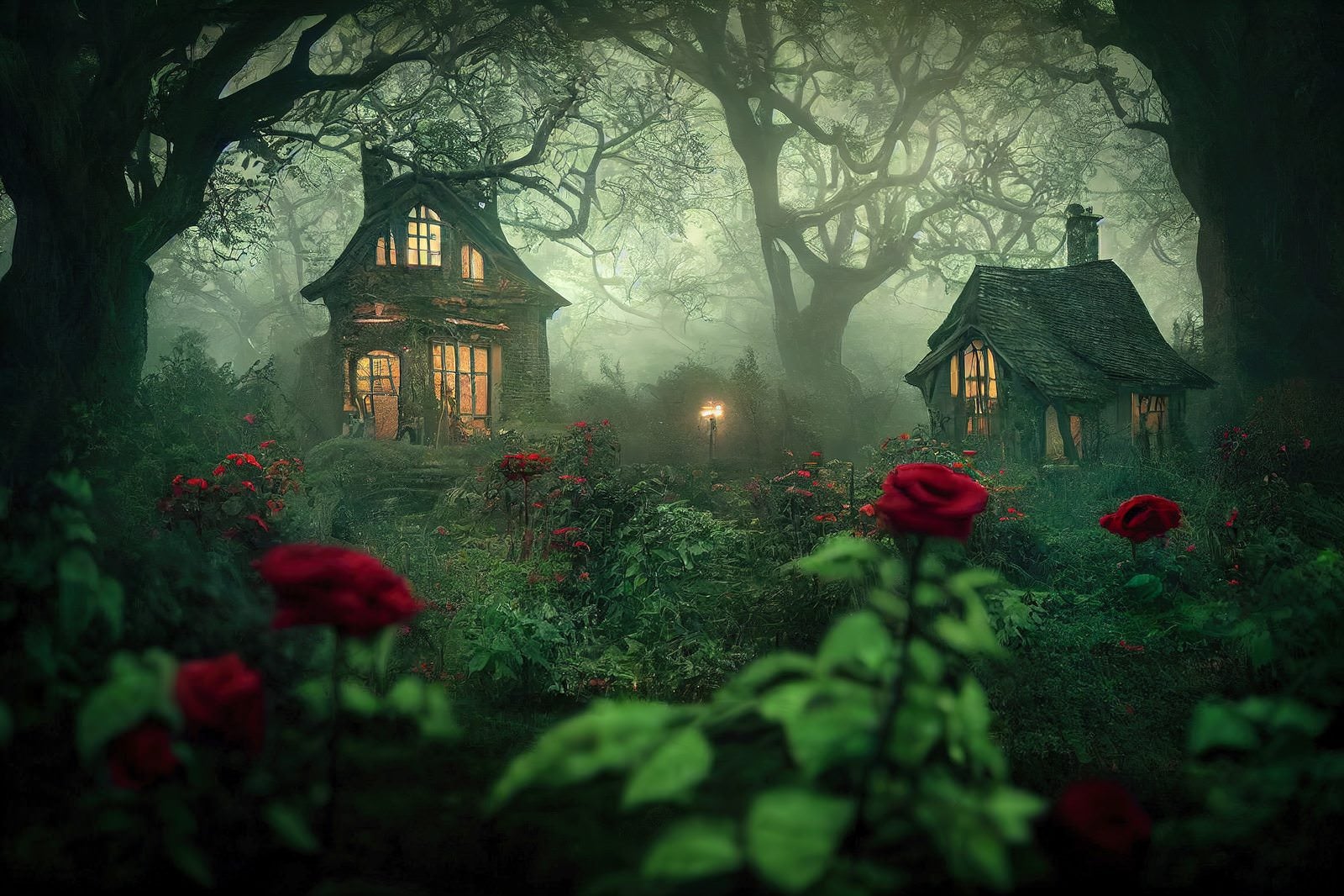 「森の奥にある不気味な魔女の家」の写真