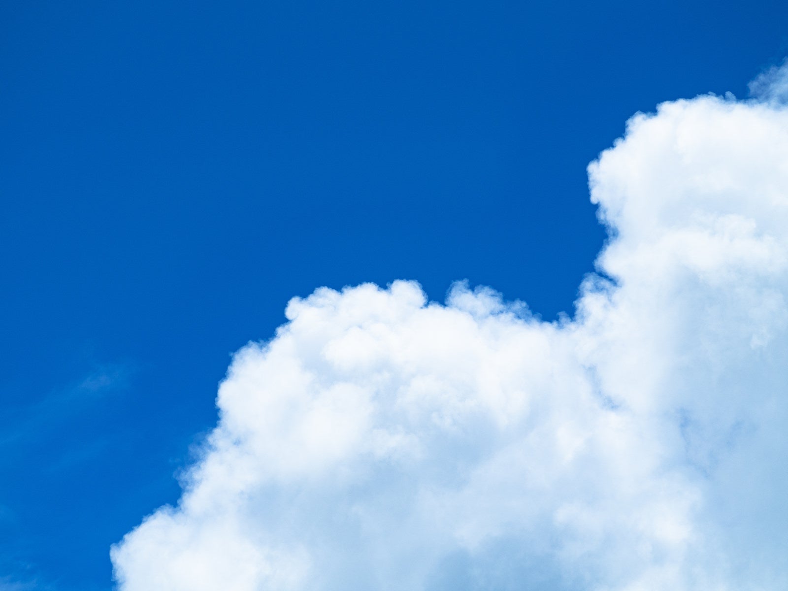 「大きな白い雲が浮かぶ夏の空」の写真