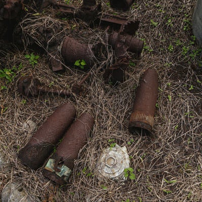 回収された砲弾の写真