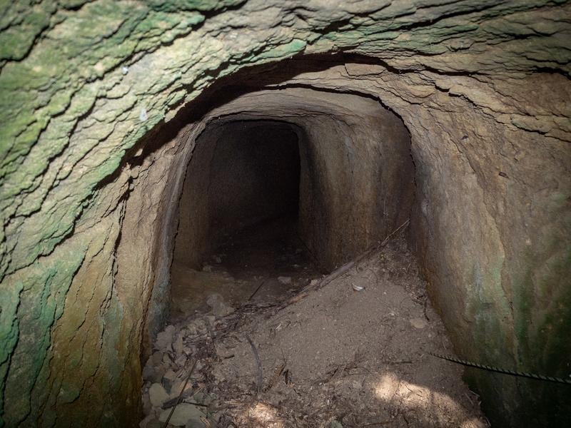 第１中隊壕の内部通路の様子の写真