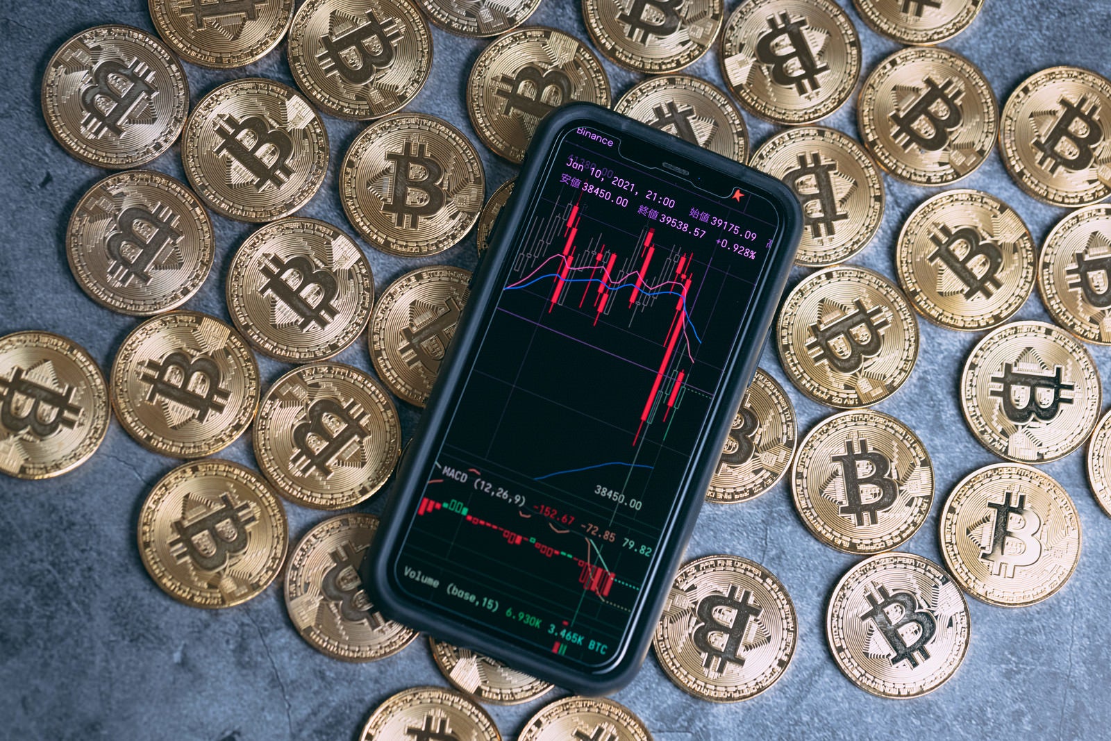 「ビットコインと大暴落チャート」の写真