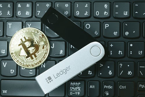 Ledger NANO S とビットコインの写真