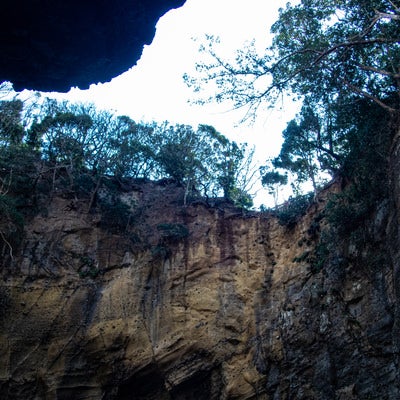 竜宮窟の岩肌の写真