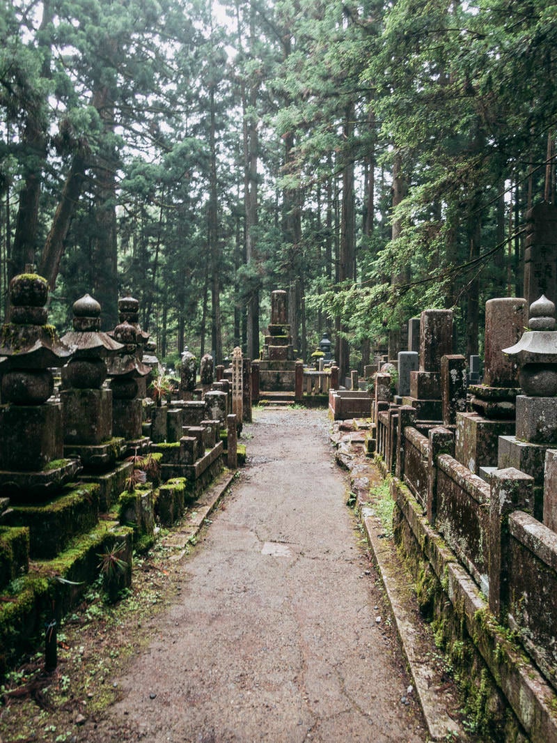 「高野山の墓地通路」の写真