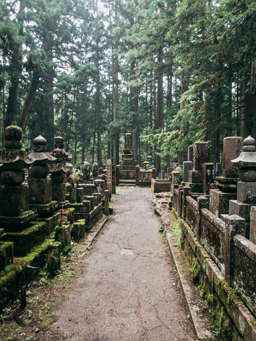 高野山の墓地通路の写真