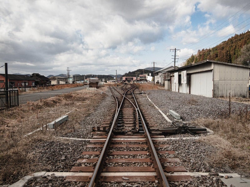 豊後森扇形機関庫の廃線路の写真