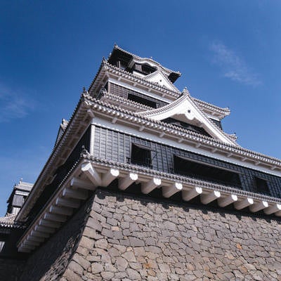 青空と熊本城の写真