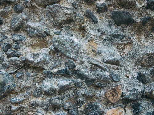 石が固められた壁のテクスチャーの写真