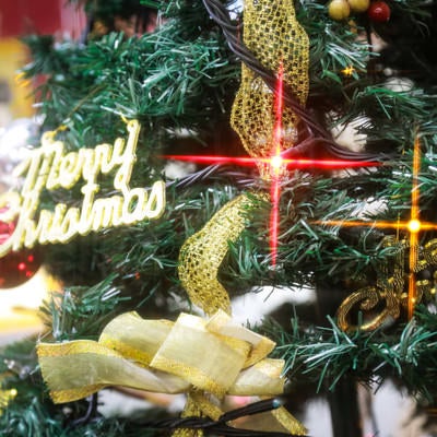 Merry Christmas と書かれたツリーの写真
