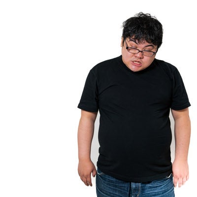 白目をむいて放心状態のメガネ男子の素材