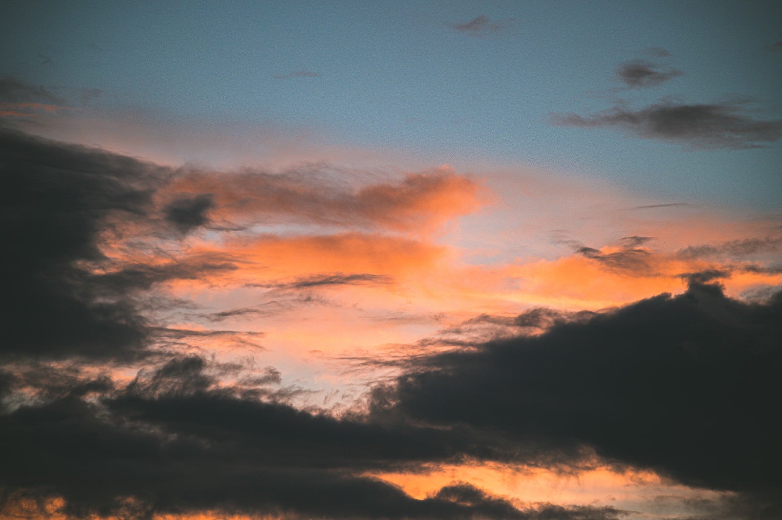 「黒い雲と夕焼雲」の写真