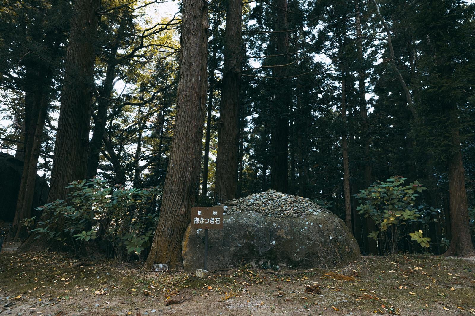 「抱きつき石と岩角寺境内」の写真