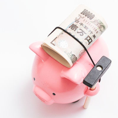 20万円程背負ってきた豚の貯金箱の写真