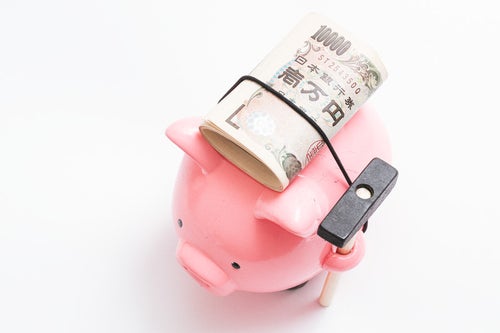 20万円程背負ってきた豚の貯金箱の写真
