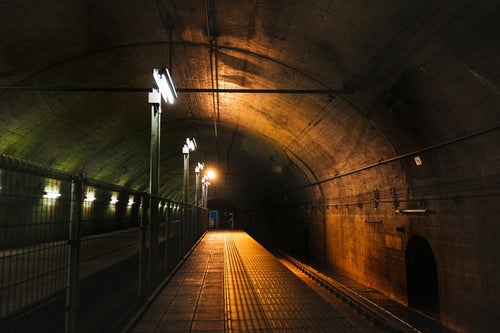 日本一のモグラ駅（土合駅）の地下ホームの写真