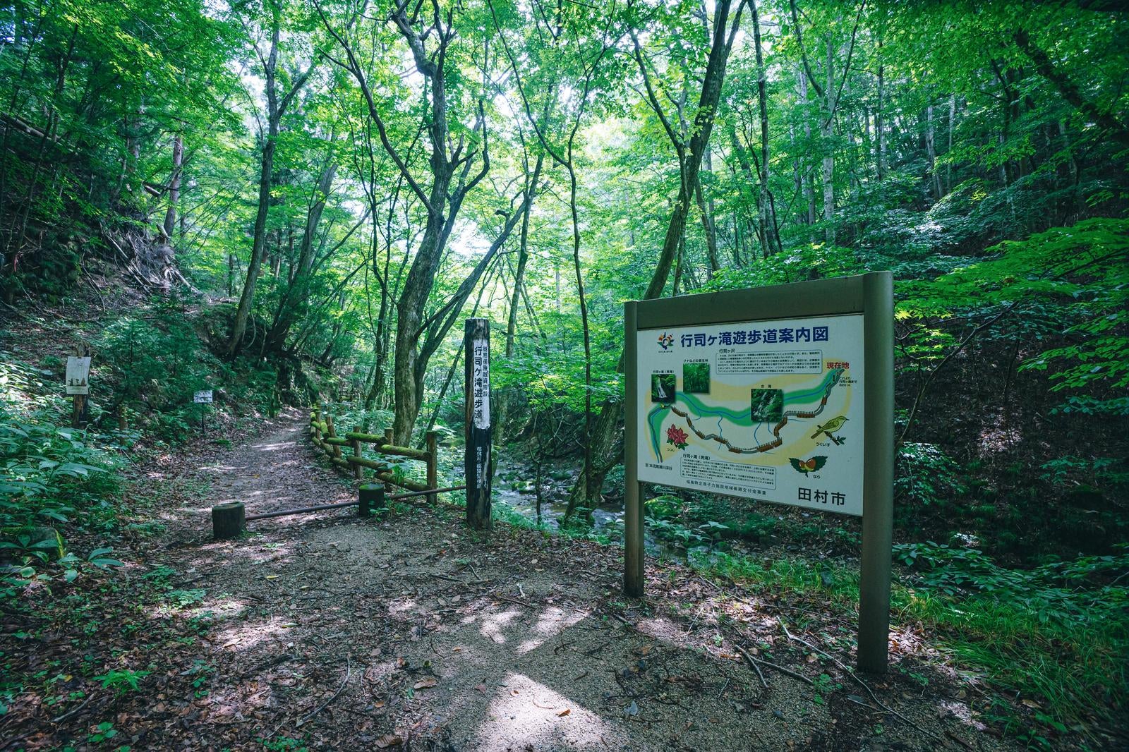 「行司ヶ滝遊歩道案内図」の写真