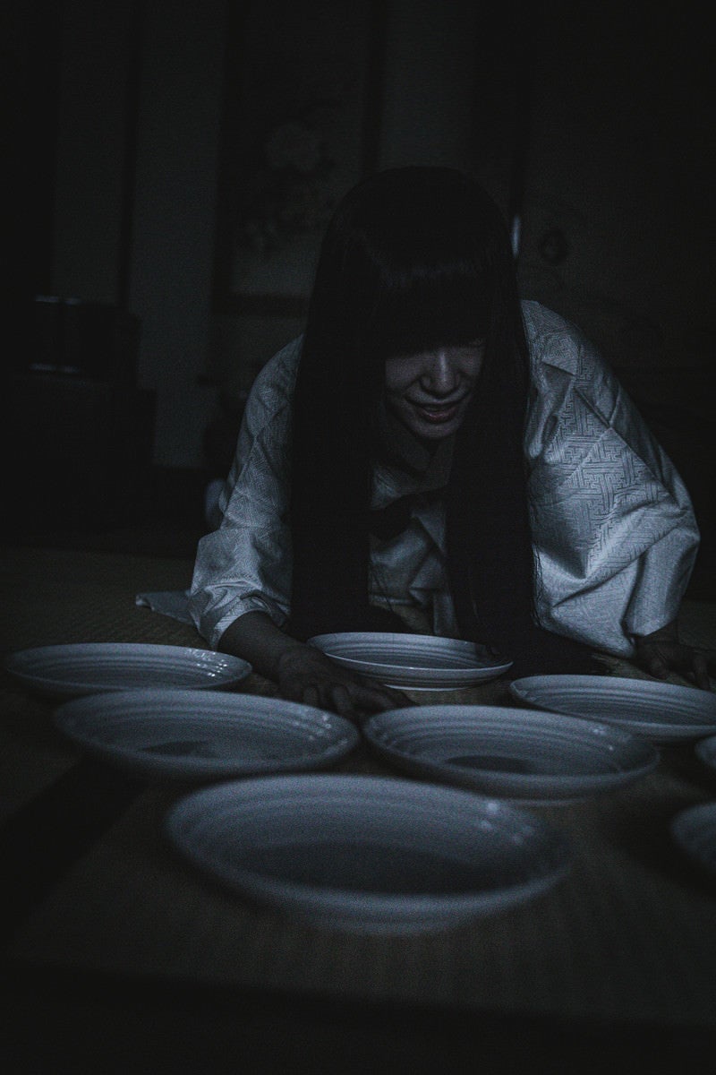 「夜な夜なお皿の数を数える女性」の写真［モデル：緋真煉］