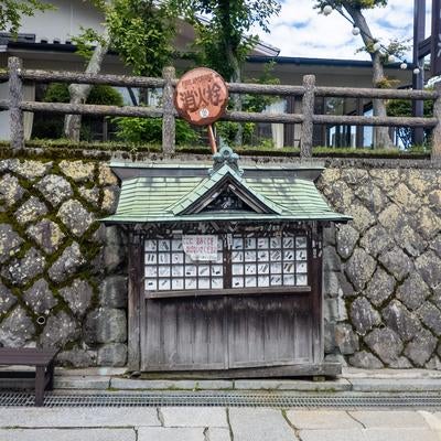 伊香保温泉の名物である石段街にある消火栓場所の写真
