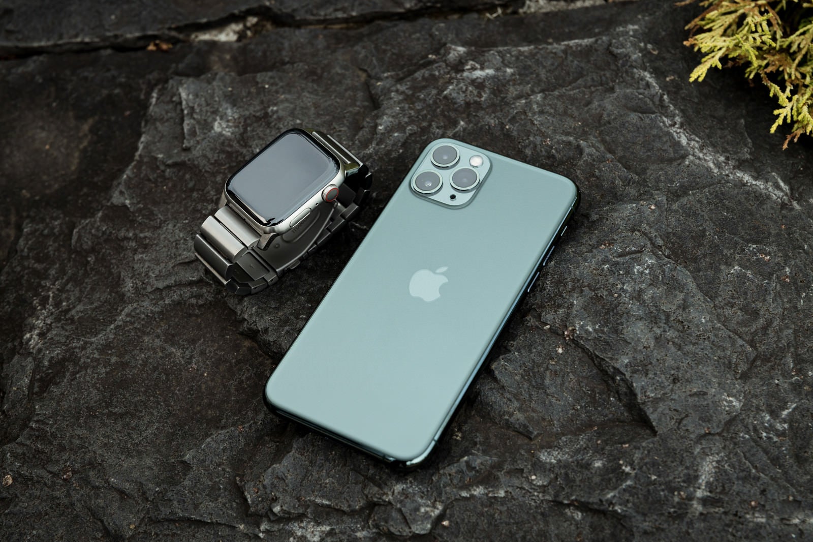 「Apple Watch と iPhone 11 Pro のペア」の写真