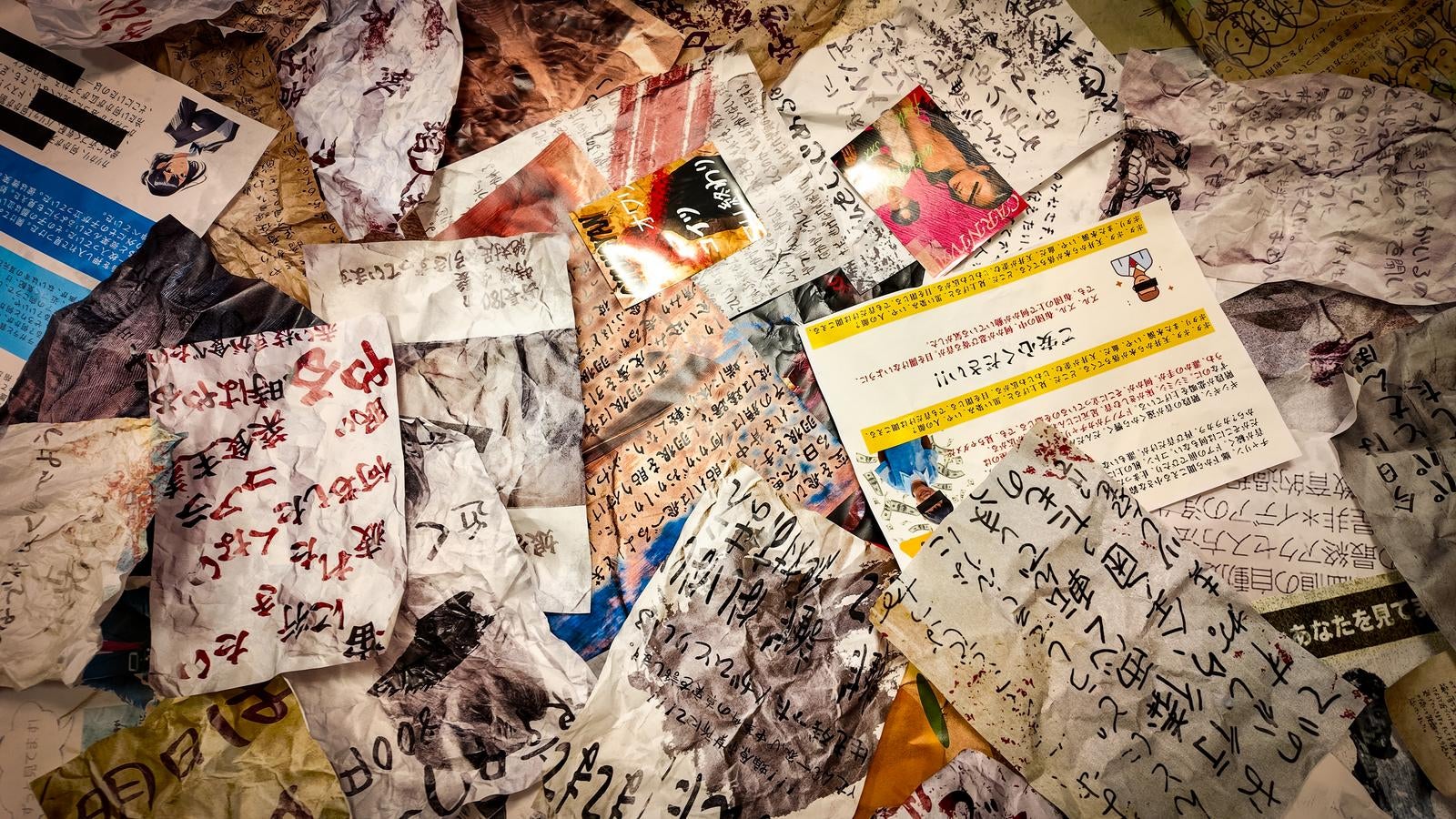 「散乱する怪文書の山」の写真