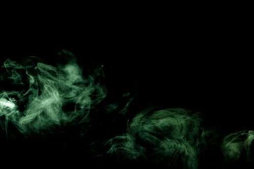 霞む緑色の煙の写真