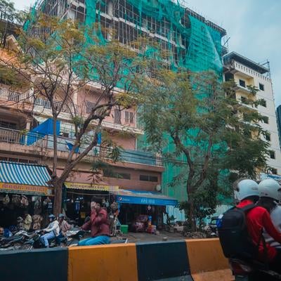 カンボジアの建物の素材