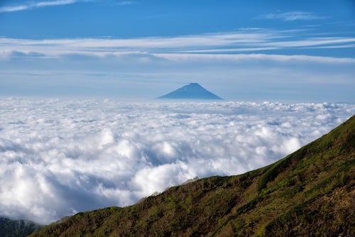 大雲海と富士山の写真
