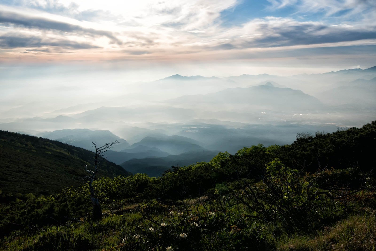 「清里高原から望む朝の霞」の写真