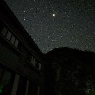 山荘から見た満天の星空の写真