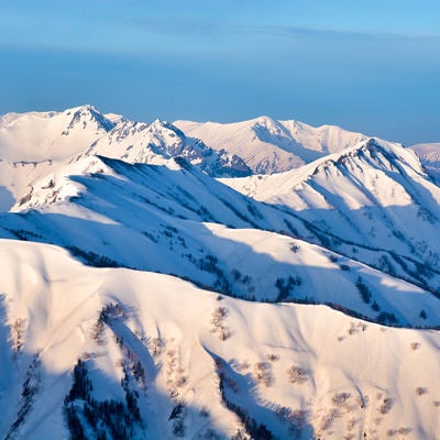 北アルプスの雪景色の写真