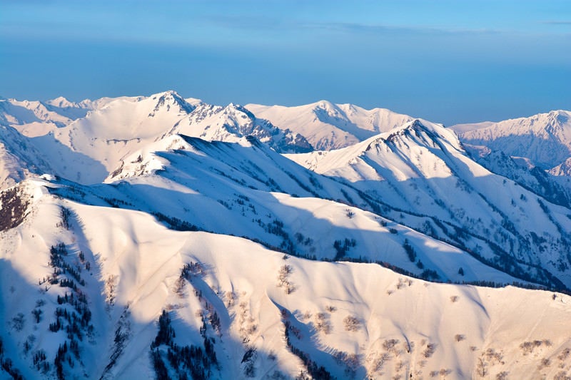 北アルプスの雪景色の写真