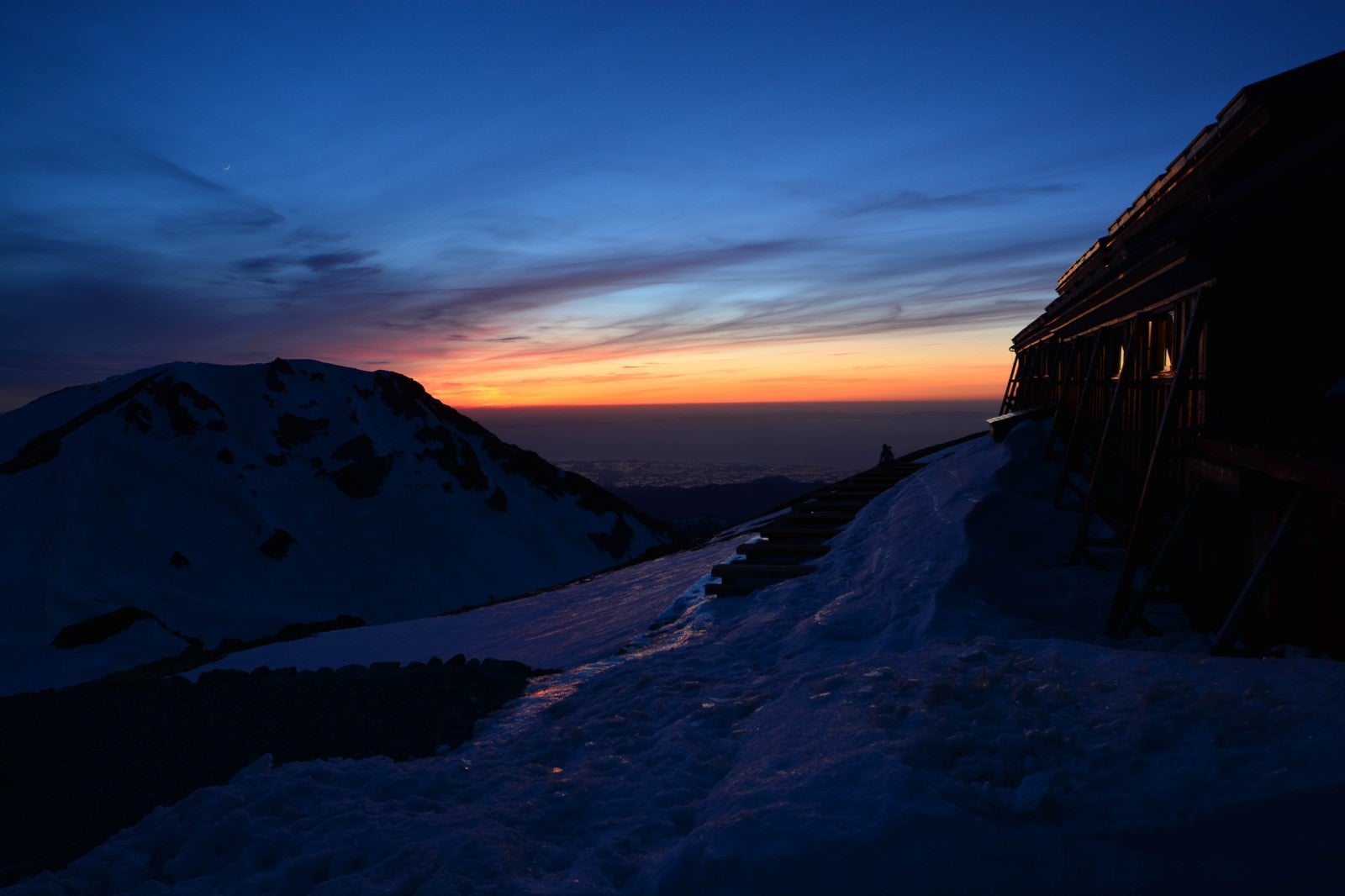 「白馬山荘の夕日」の写真