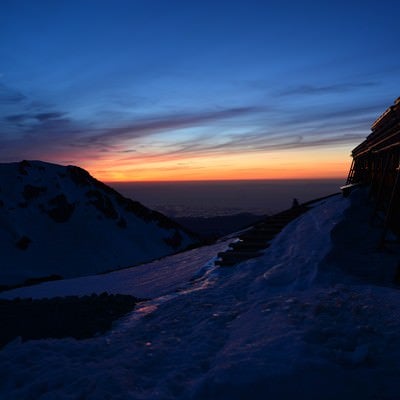 白馬山荘の夕日の写真