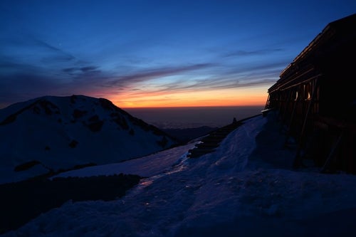 白馬山荘の夕日の写真