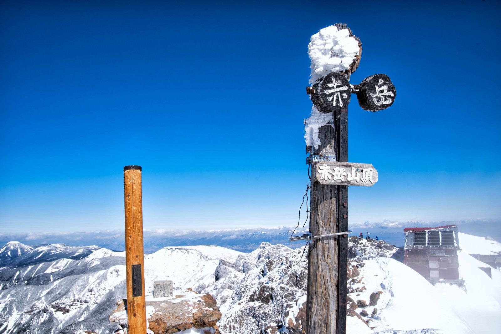 「赤岳山頂の標識」の写真