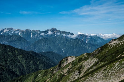 唐松岳から見た剱岳の写真