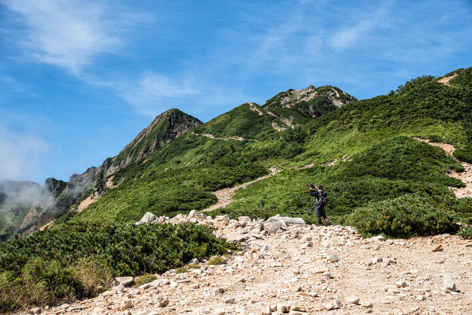 「唐松岳へ至る登山道」の写真