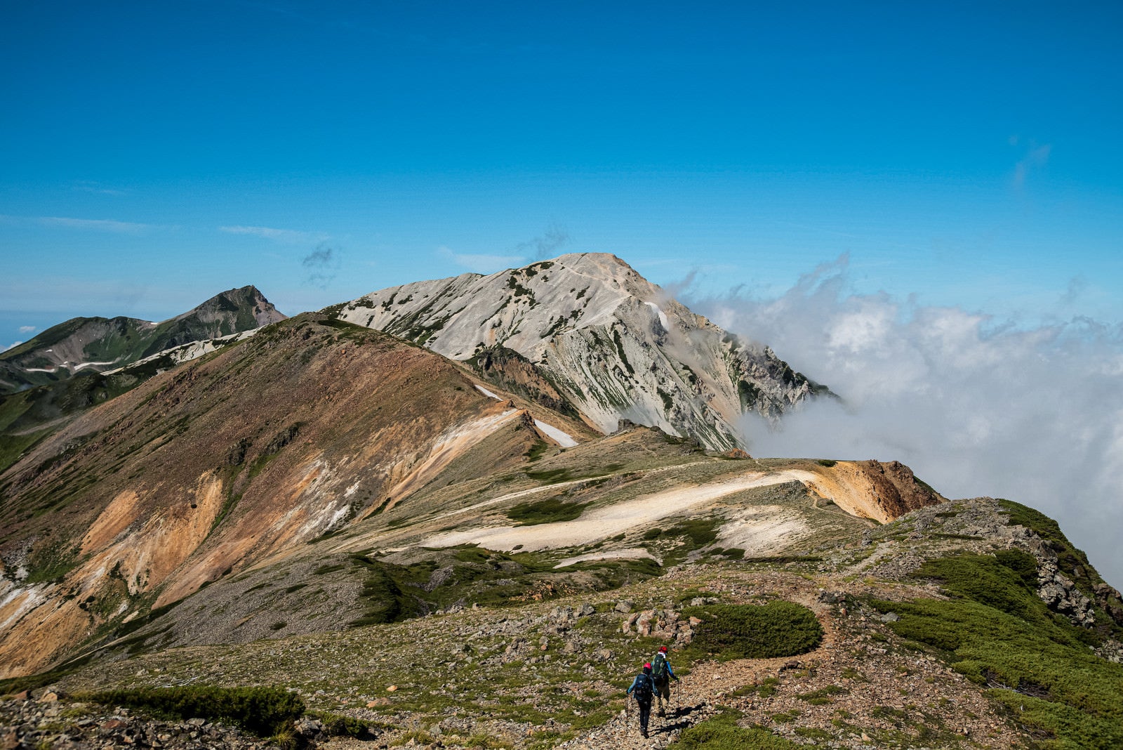 「白馬鑓ヶ岳に続く登山道」の写真